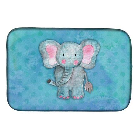 Carolines Treasures Blue Elepant Watercolor Dish Drying Mat BB7372DDM